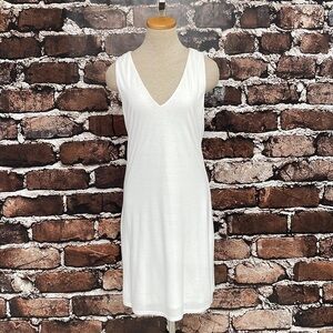 HEATHER by Bordeaux Dress Cut Out Knee Length White Sleeveless Knit Medium